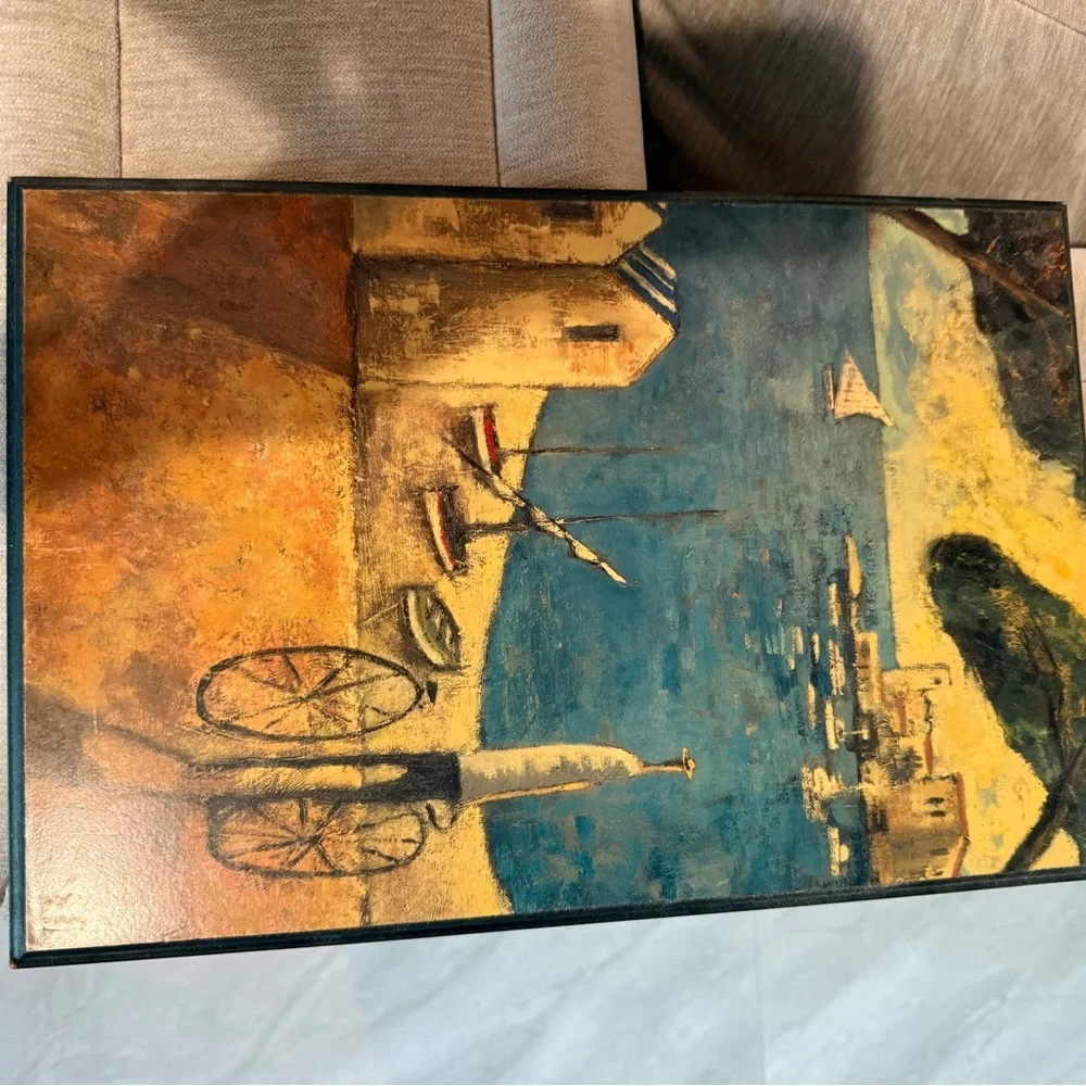 Z Gallerie Wooden Coastal Prints - Blue and Gold Tones Didier Lourenco